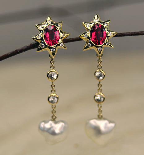 spinel sun earring